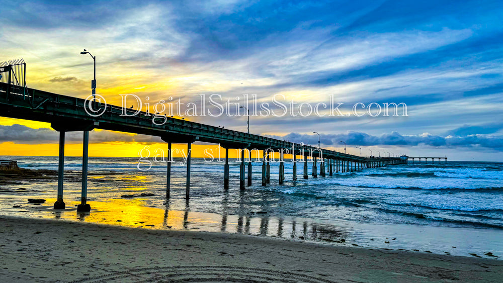 Ocean Beach Pier against a Painted Sky , digital Ocean Beach Pier