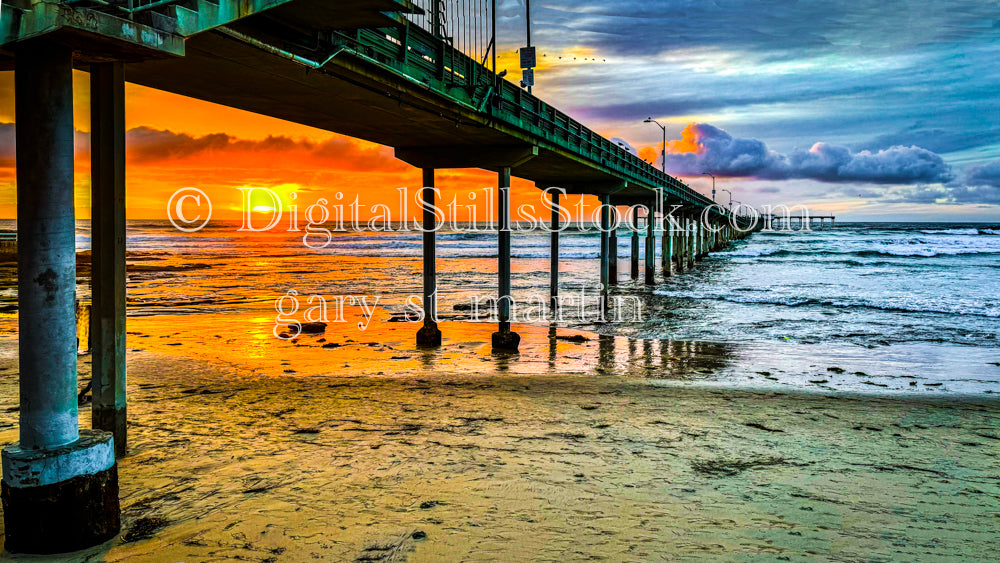 Sky on Fire - The Mission Beach Pier, digital Mission Beach Pier