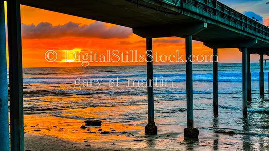 An Orange Sky - Ocean Beach Pier, digital Ocean Beach Pier