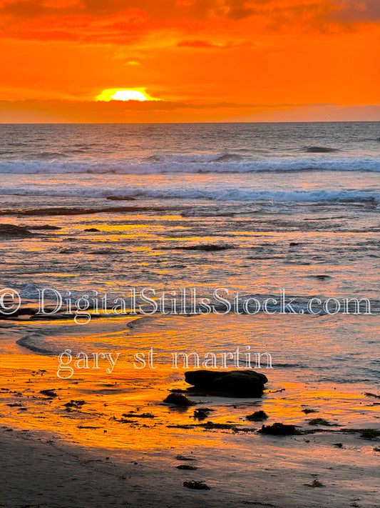 Blazing Horizon - Ocean Beach Pier, digital Ocean Beach Pier