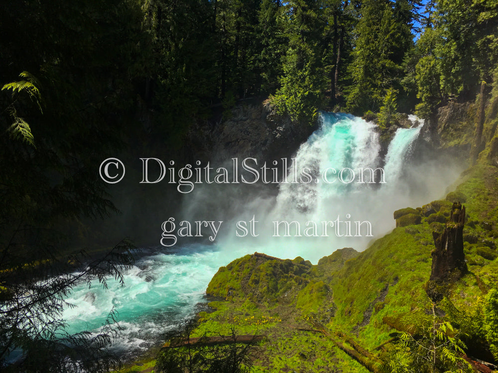 Landscape of Sahalie Falls, digital Oregon
