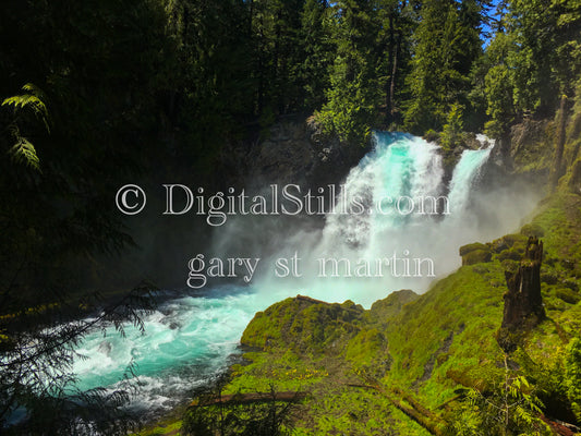 Landscape of Sahalie Falls, Digital, Oregon