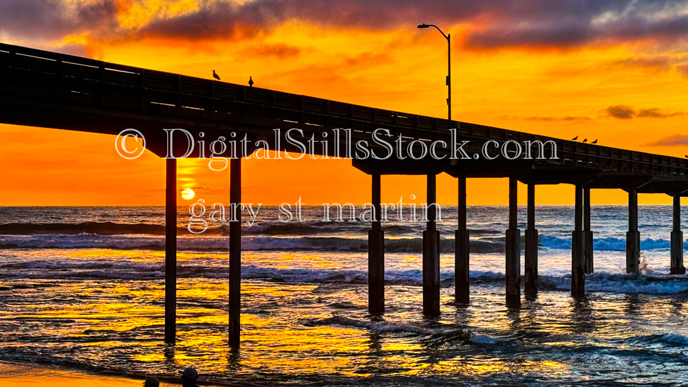 Tide coming in - Mission Beach Pier, digital mission beach pier