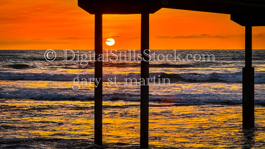 Zoomed in on the Sunset - Mission Beach Pier, digital mission beach pier
