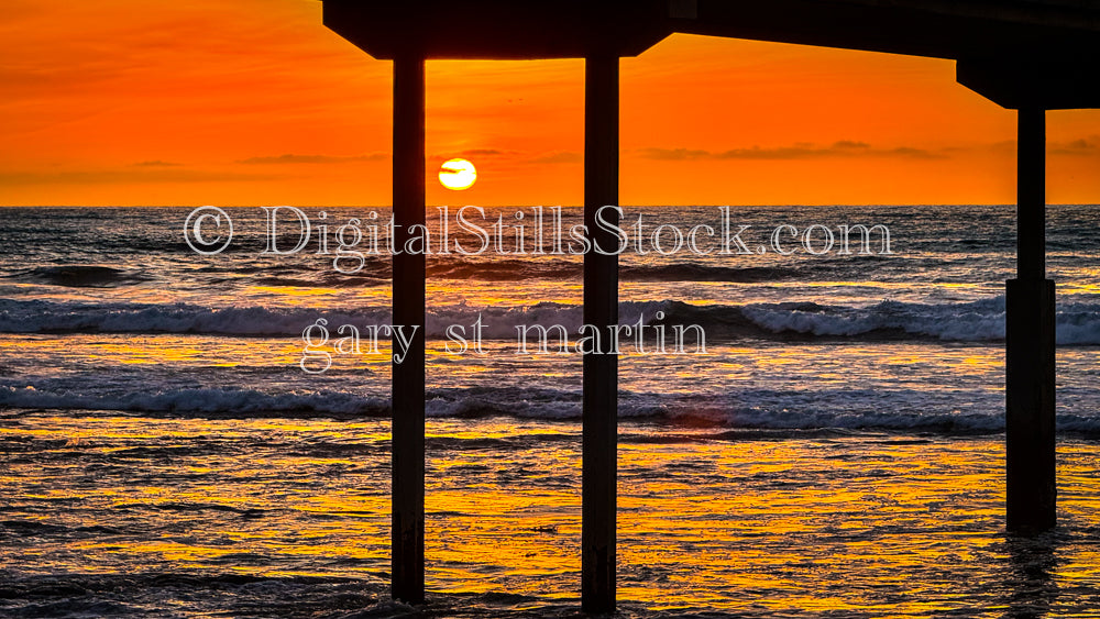 Zoomed in on the Sunset - Ocean Beach Pier, digital ocean beach pier