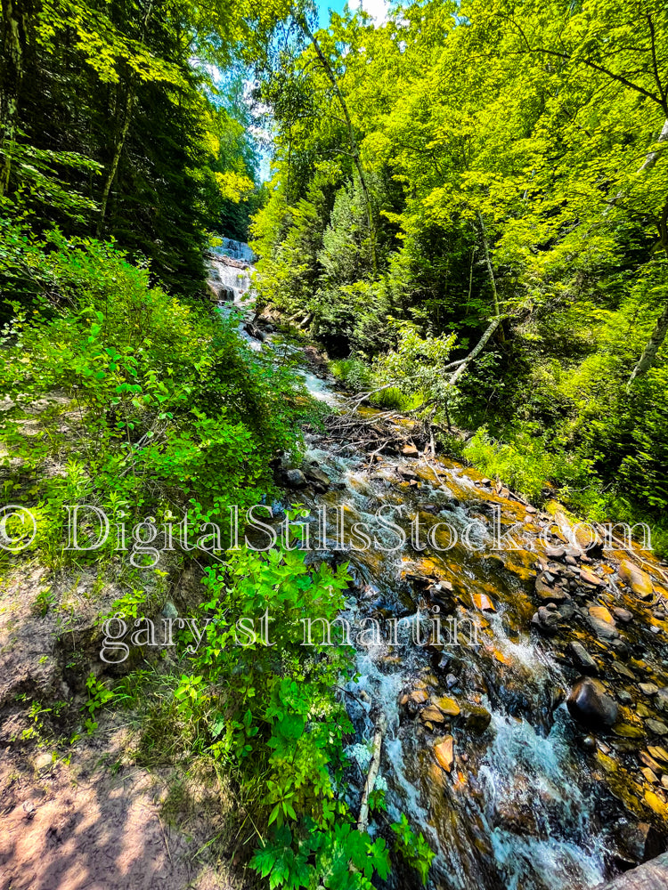 Wide view of the water below Sable Falls, digital Grand mArais