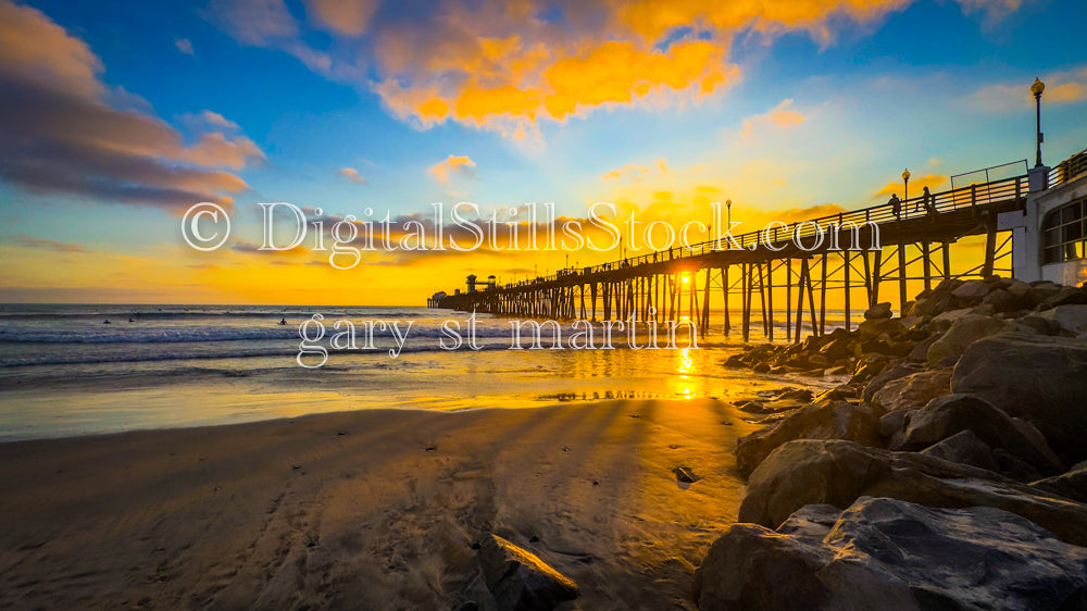 View of the Oceanside Pier at Sunset, digital Oceanside Pier