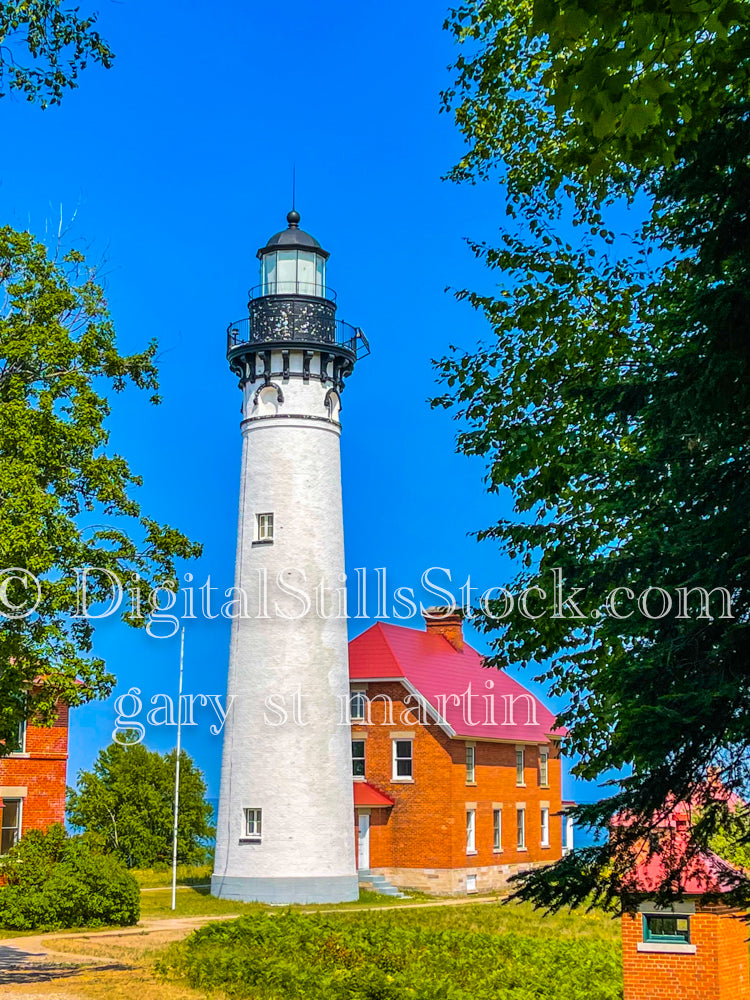 Portrait of the Sable Lighthouse in the Sun, digital Grand Marais