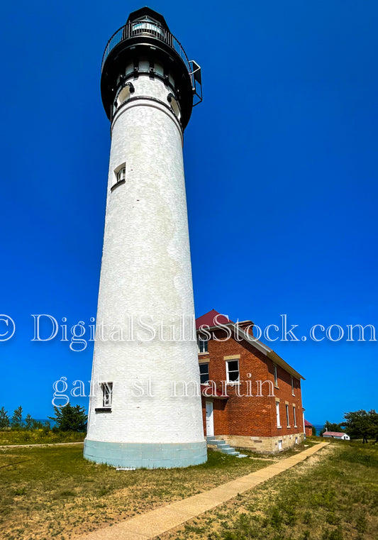 Wide view looking up the Sable Lighthouse, digital Grand MArais