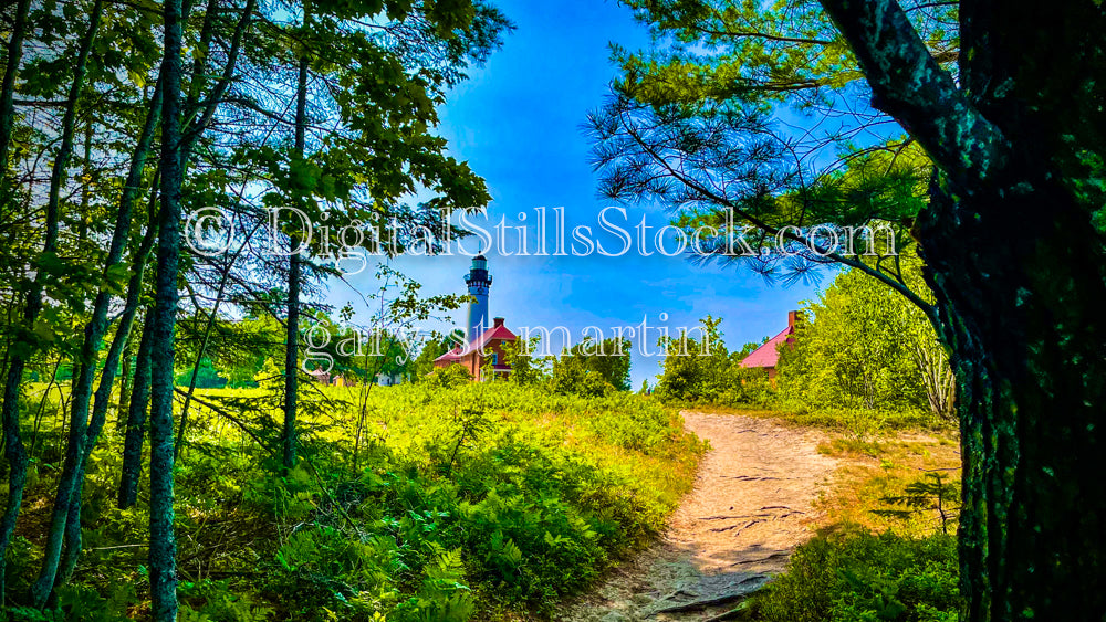 Through The Trees, Sable Lighthouse, digital Grand Marais