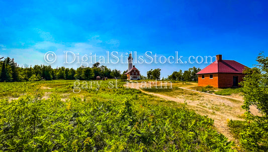 Scenic Wide View of  Sable Lighthouse, digital Grand Marais 