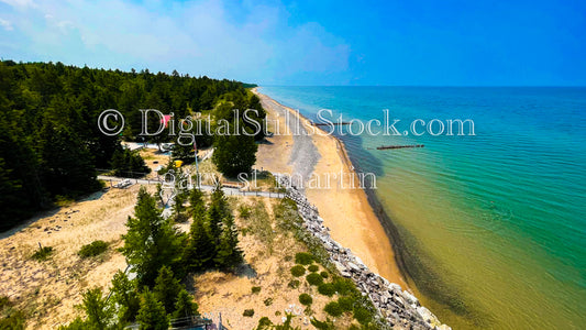 View from above the Crisp Point Beach, digital Crisp Point