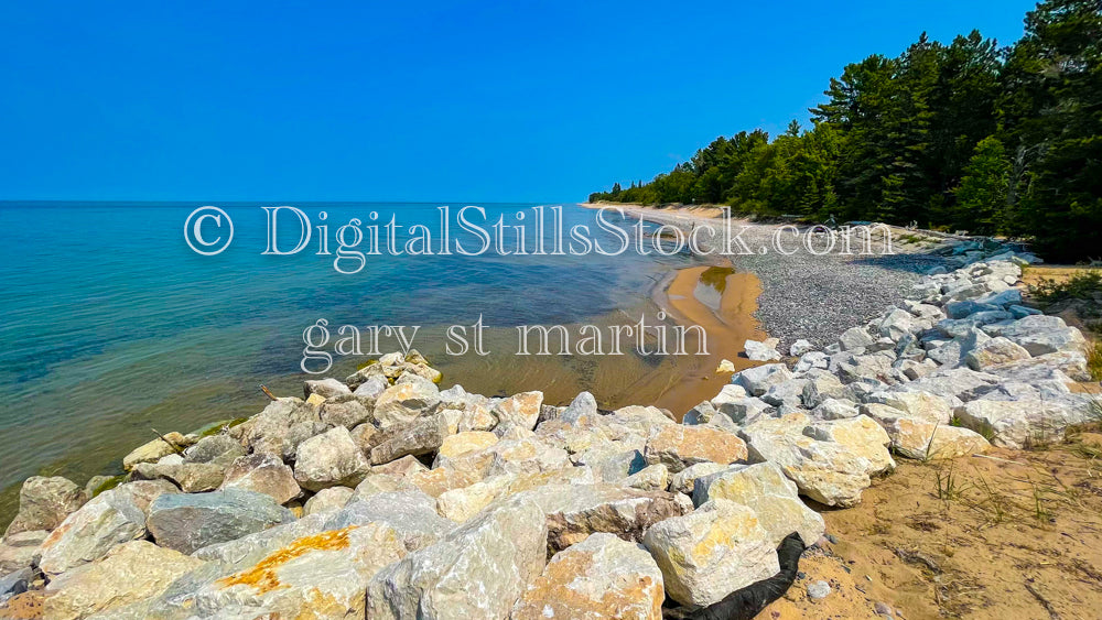 Big Rocks along the shore, digital Crisp Point