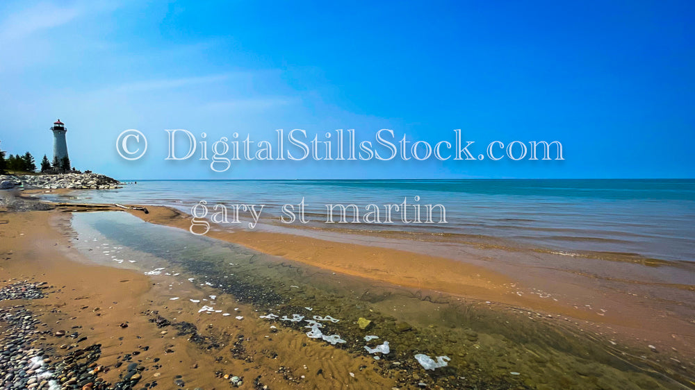 Wide view of Crisp point beach and the Lighthouse, digital Crisp Point