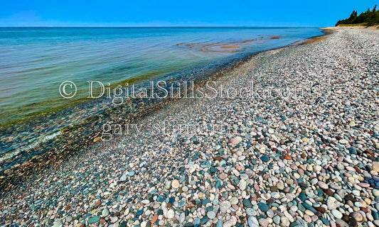 Rainbow of rocks on the Crisp point beach, digital crisp point