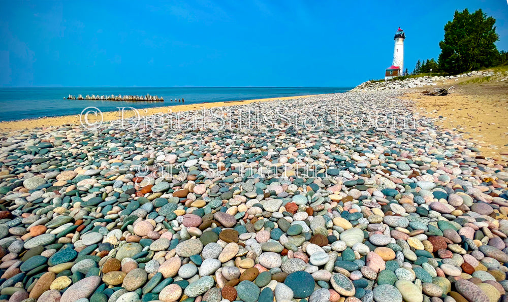 Wide view of all the different colored rocks , digital Crisp Point