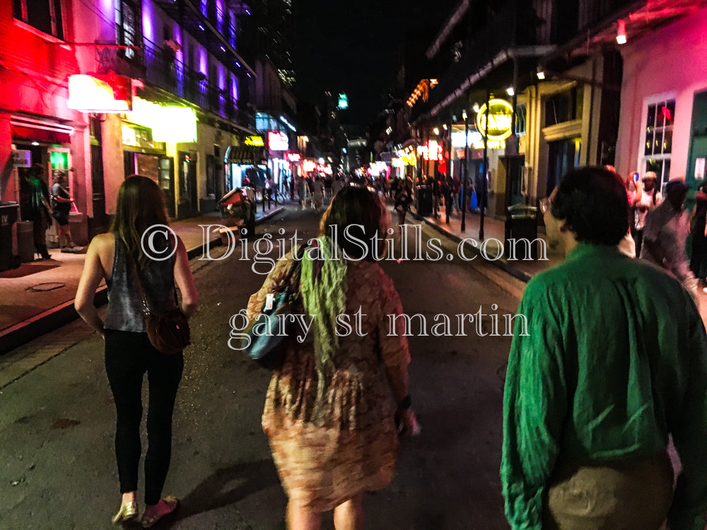 Chris and Anton walking down Bourbon Street, New Orleans, Digital