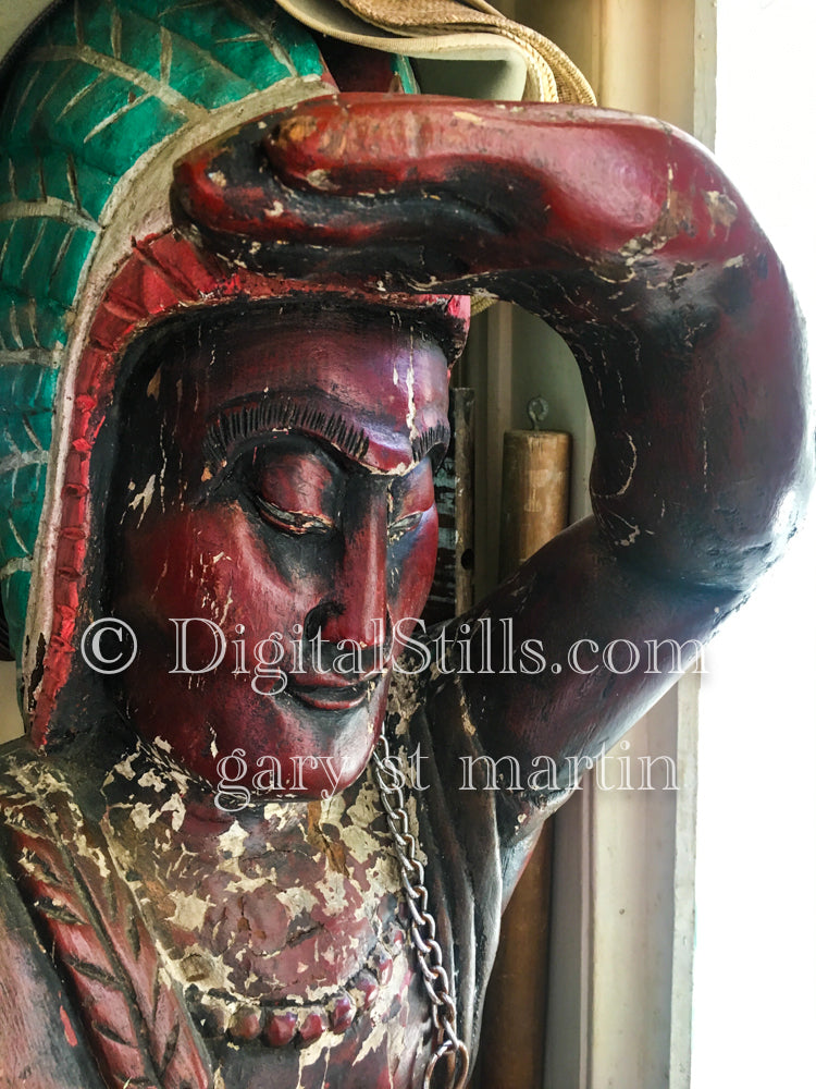 Native Figurine in color close up, New Orleans, Digital