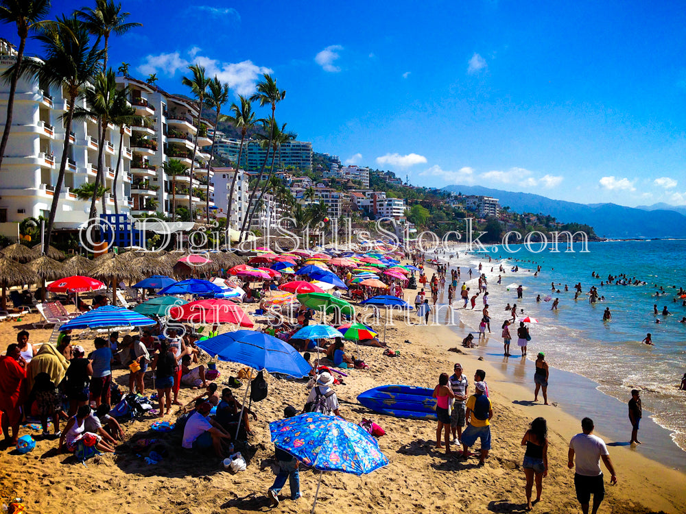 Busy Day at the Beach, digital Puerto Vallarta