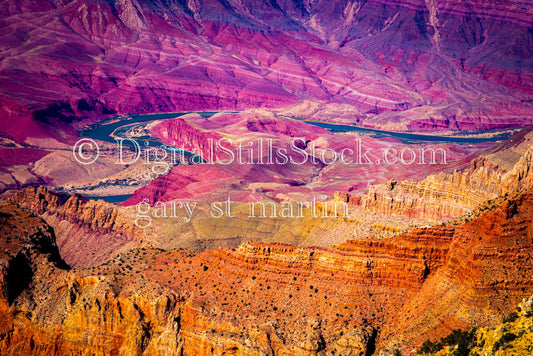 Purple, Orange, Colorado River, Digital, Arizona, Grand Canyon