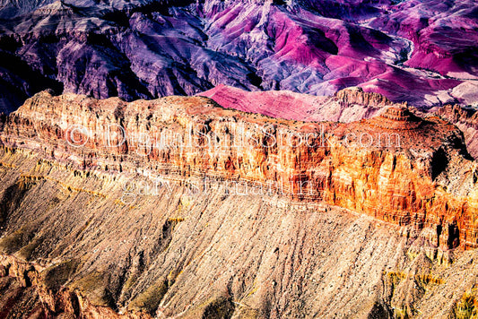 Shades of Purple, Mesa Outcrop, Digital, Arizona, Grand Canyon