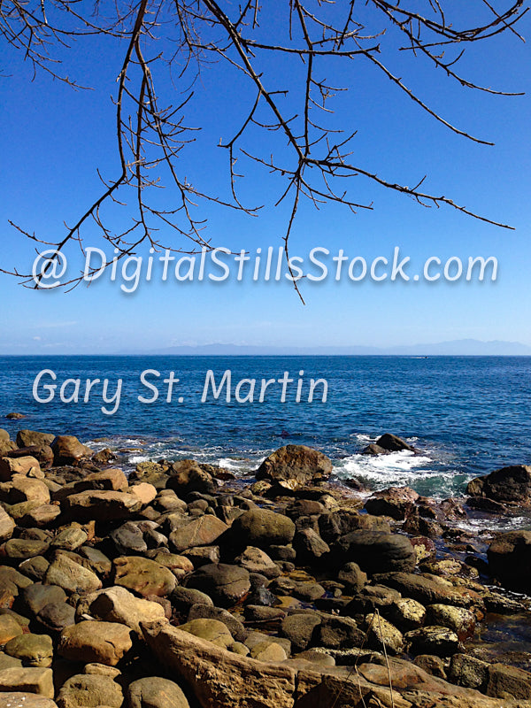 Rocky Outcrop view of the Ocean, Yelapa, Mexico, digital