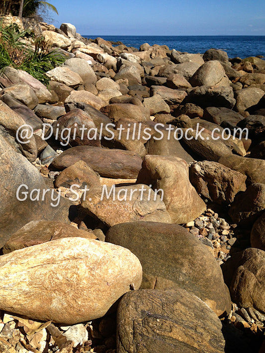 Closeup Rocky Beach, Yelapa, Mexico, digital