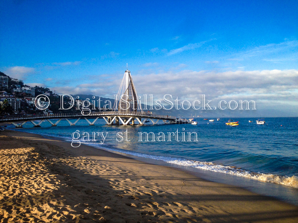 View of the Beach and Pier, digital Puerto Vallarta