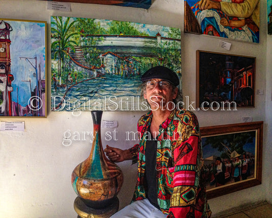 Man next to a Vase, digital Puerto Vallarta