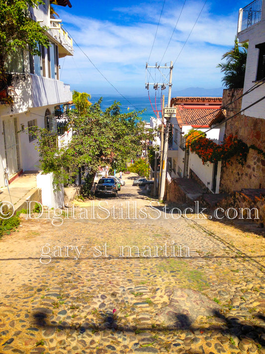 Looking Down the Street, digital Puerto Vallarta