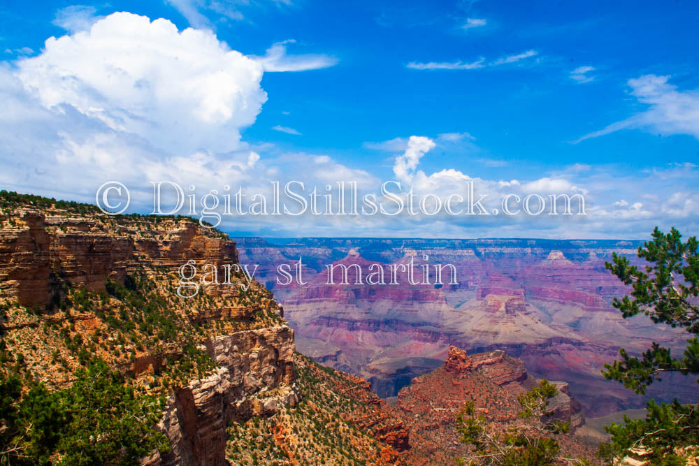 Cloud Formation in brilliant blue skyline, Digital, Arizona, Grand Canyon