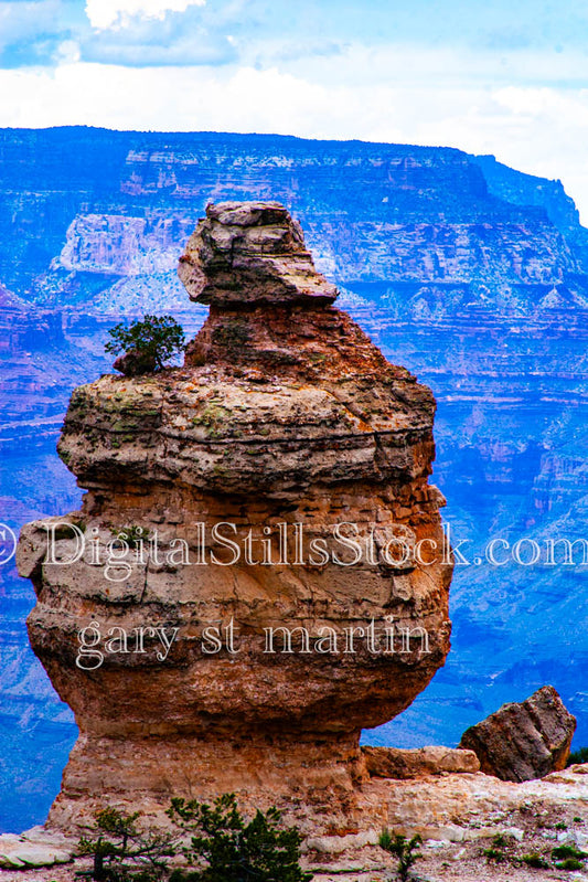 Red Rock against blue background, Digital, Arizona, Grand Canyon