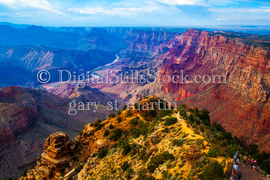 Group in Foreground Foliage Mesa, Digital, Arizona, Grand Canyon