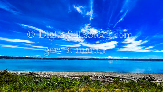 Coastal View of the Distant Mountains  - Vashon Island, digital Vashon Island
