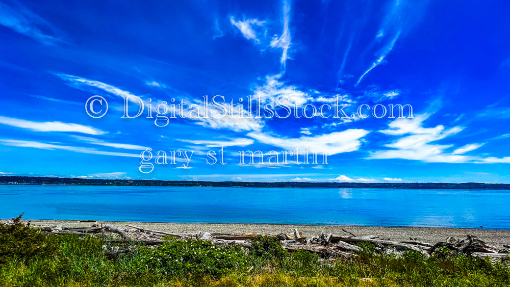 Coastal View of the Distant Mountains  - Vashon Island, digital Vashon Island