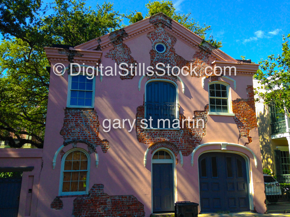 Pink Brick House, Garden District, New Orleans, Digital