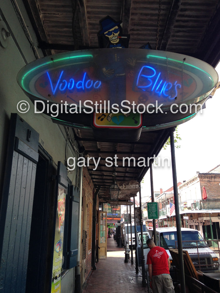 Voodoo Blues Neon Sign, New Orleans, Digital