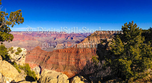 Red Mesa Center, Shrubbery Foreground, Digital, Arizona, Grand Canyon