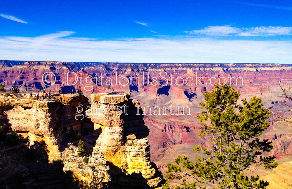 Side View of Lookout, Purple Background,  Digital, Arizona, Grand Canyon