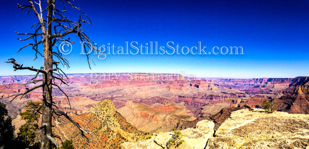 Clear Blue Sky, Wide Canyon View, Digital, Arizona, Grand Canyon