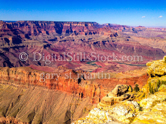 Yellow, Orange, Purple Rock, Digital, Arizona, Grand Canyon