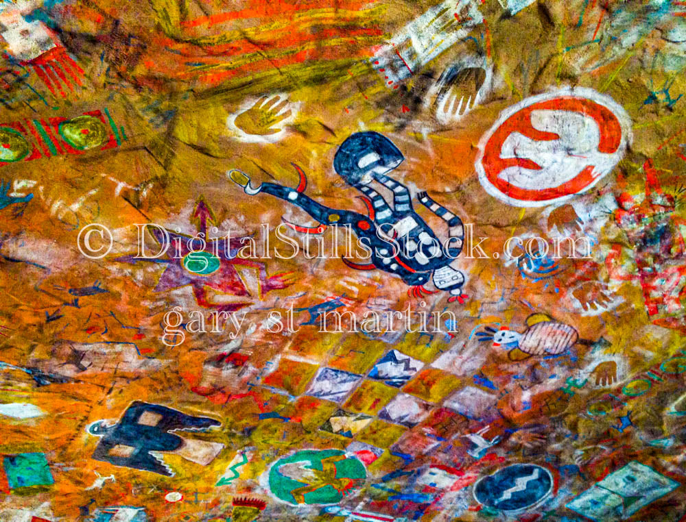 Indian Paintings against Copper Ceiling, Digital, Arizona, Grand Canyon