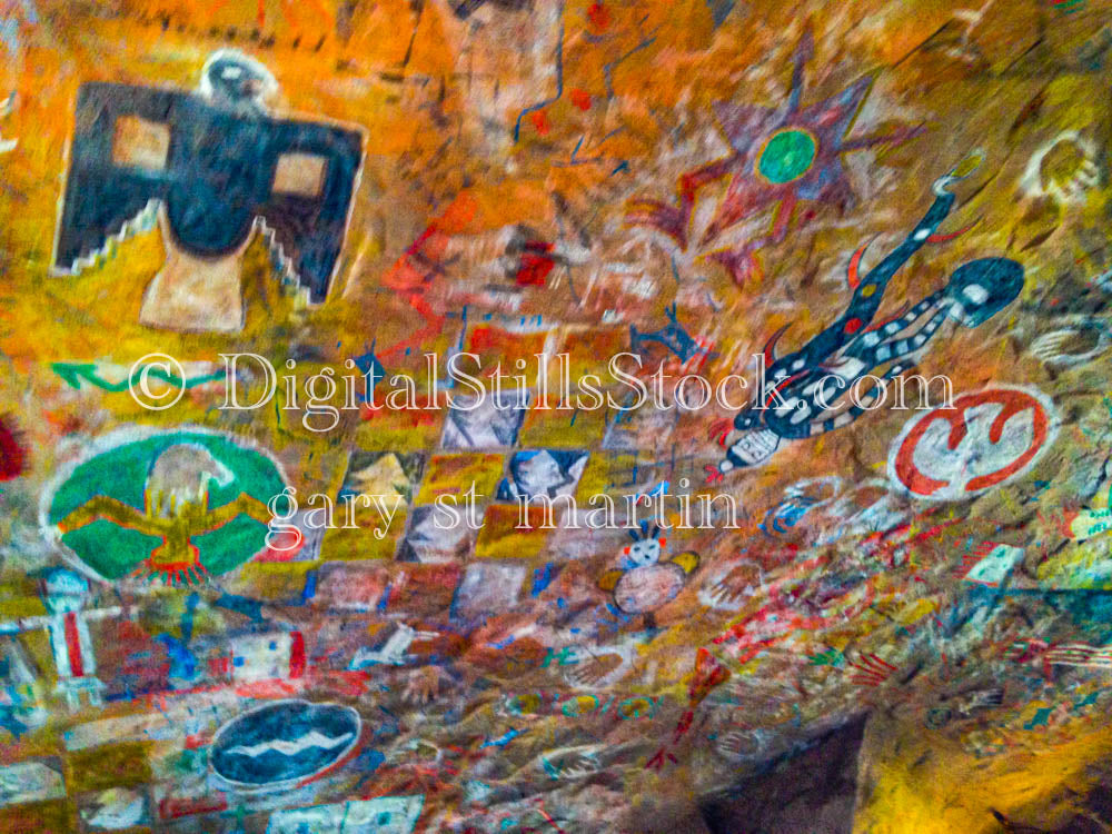 Indian Paintings against Copper Ceiling 2, Digital, Arizona, Grand Canyon