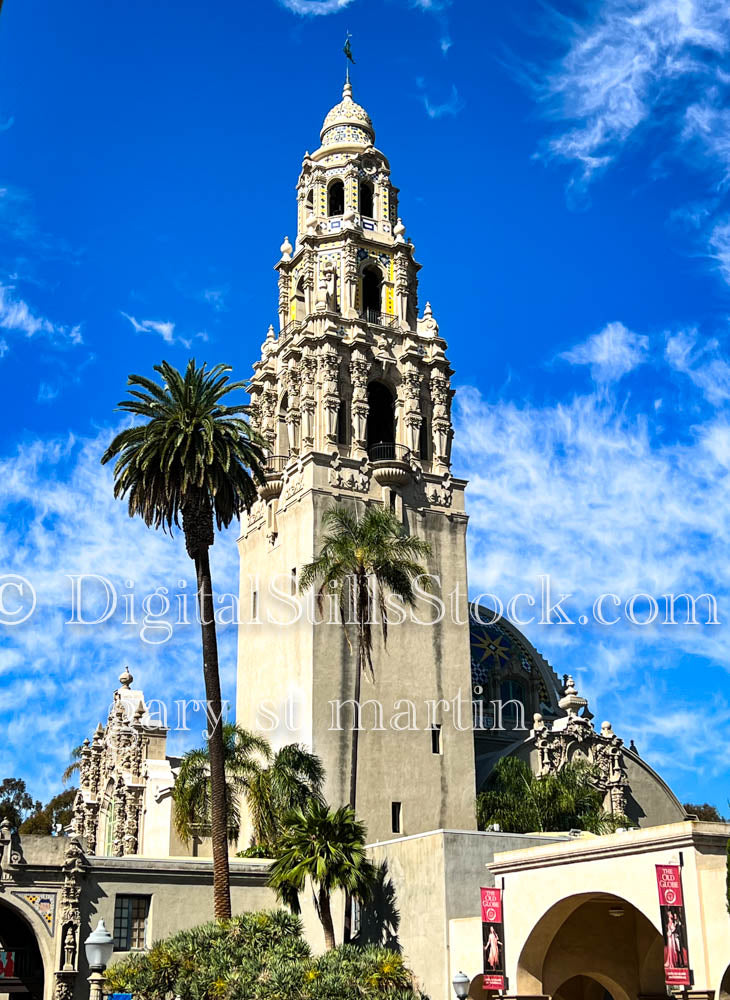 California Tower Centered against Sky, Balboa Park, digital