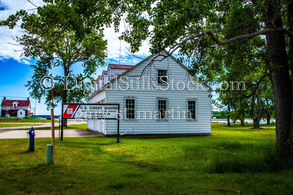 Side of the US Coast Guard building, digital Grand Marais