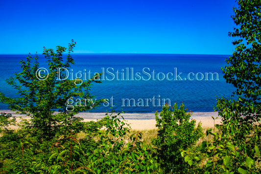 View of Lake Superior from the trees, digital grand marais