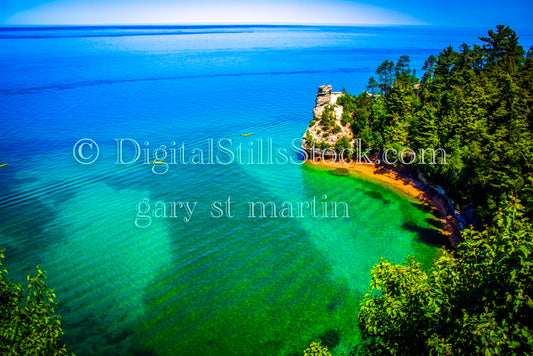 View of the small bay by Miner's Castle, digital Munising