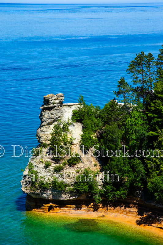 Zoomed in shot of Miner's castle, digital Munising