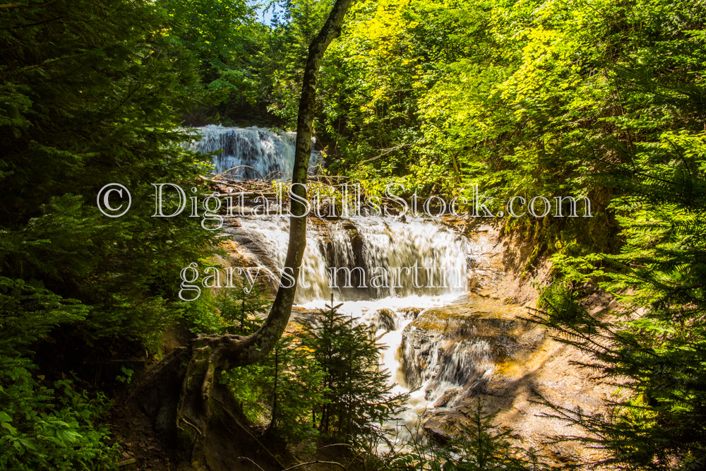 Sable Falls in the sunlight, digital Grand MAaais