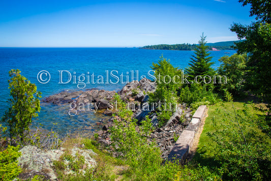 Along the rocky luscious coast, digital Copper Harbor